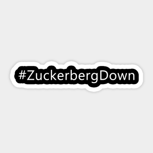 Zuckerberg down Sticker